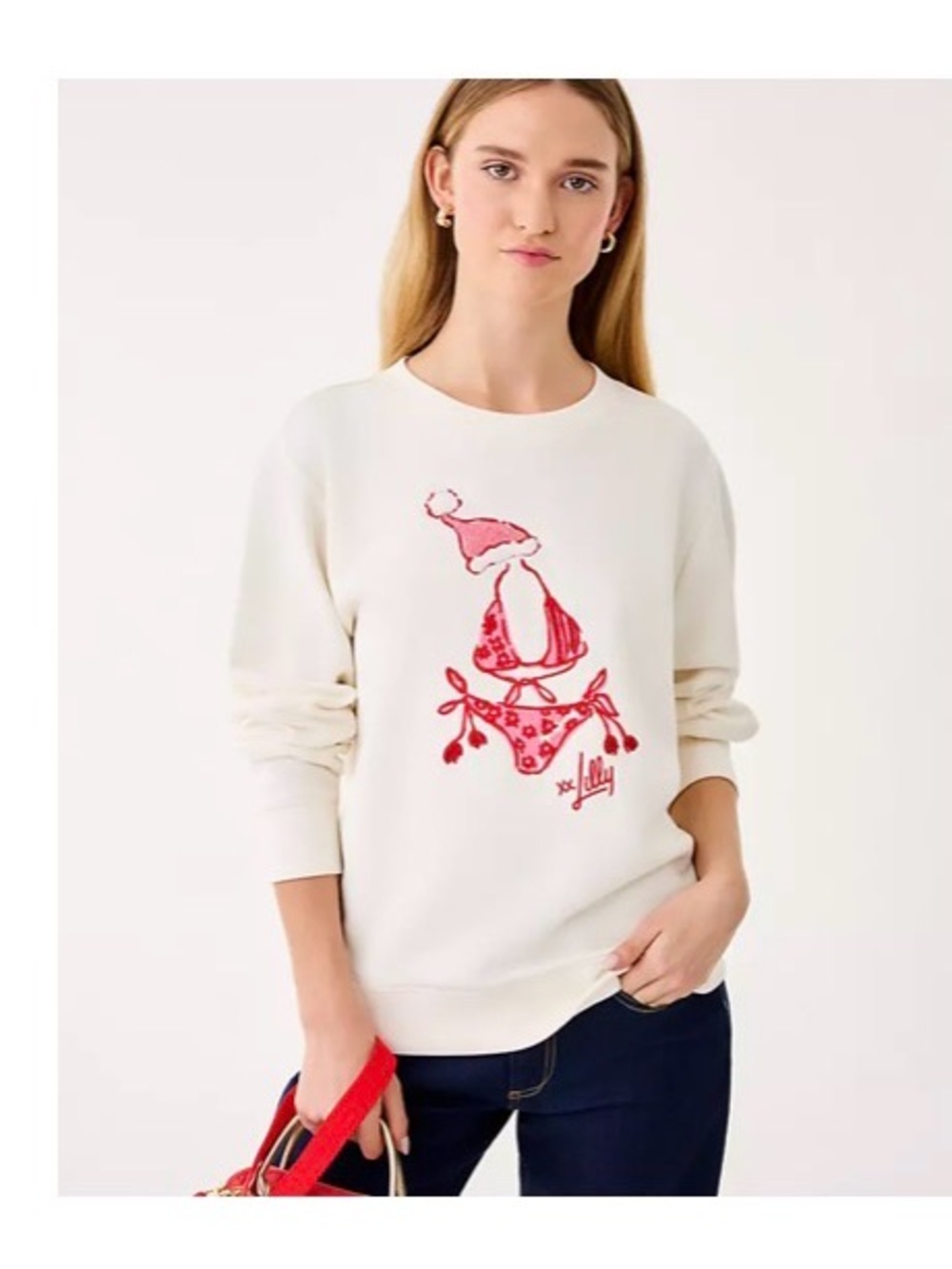 Lilly Pulitzer swetshirt Coconut Festive Frocks Embellishment